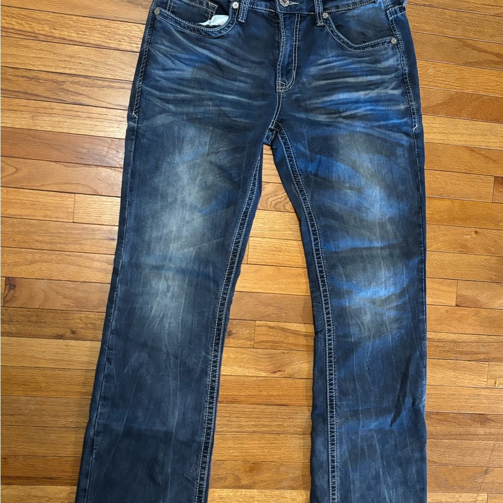 Salvage/Buckles Men's Bootcut Blue Jeans